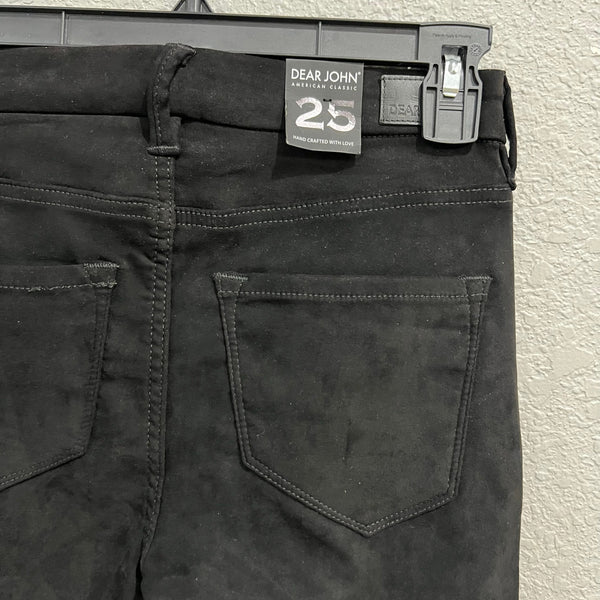 NWT Dear John Giselle Skinny Jeans Black Suede Size 25