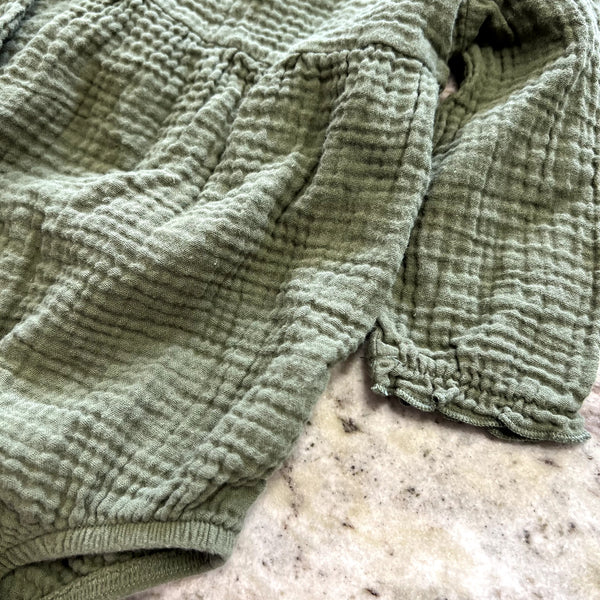 Grayson Mini Olive Waffle Knit One Piece Size 6-9 Mo.