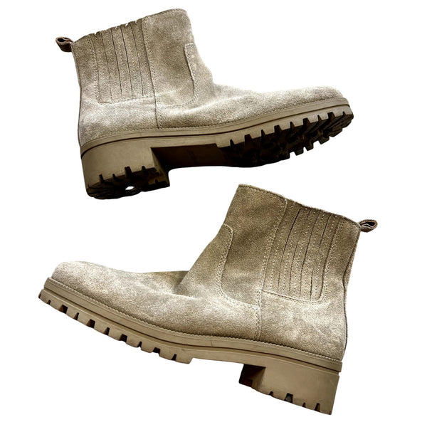 Lucky Brand Hazyl Fossilized Suede Ankle Lug Booties Size 7.5