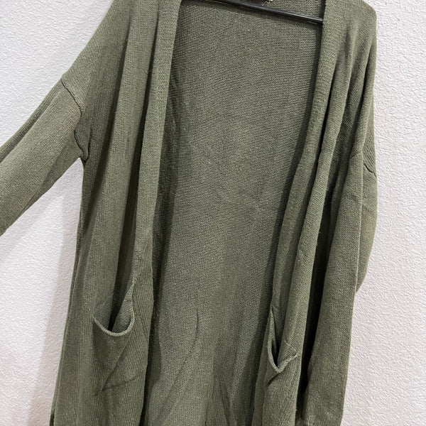 Mountain Khakis Thick Knit Relaxed Fit Olive Green Cardigan Medium