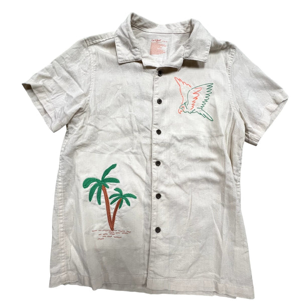 Cat & Jack Tropical Linen Boys Button Down Size Large 10/12