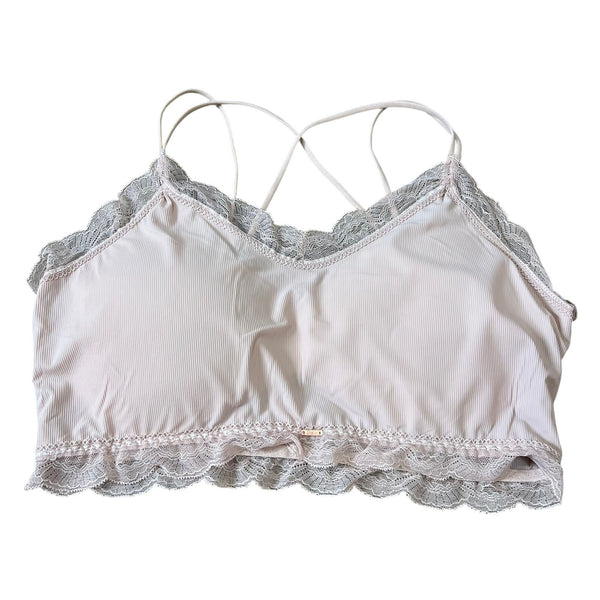 Jady K Light Pink Padded Lace Bralette Large/XL