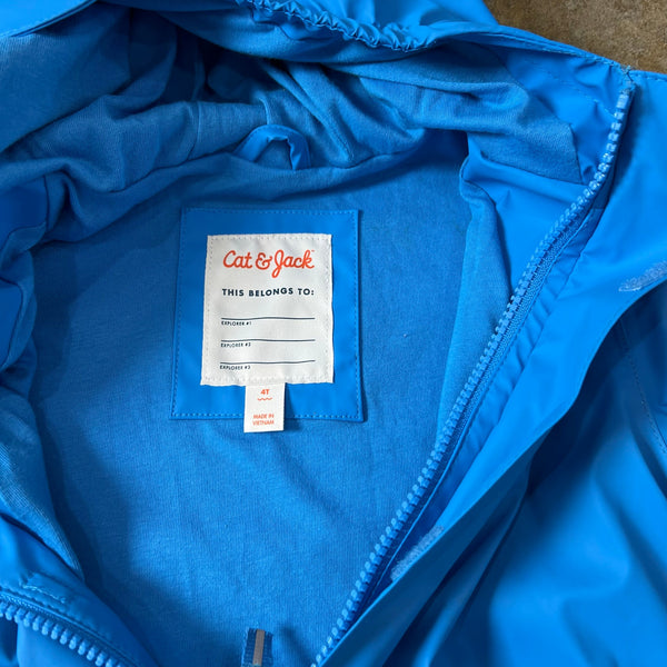 Cat & Jack Boys Blue Rain Coat Size 4T