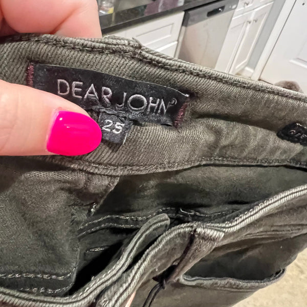 NWT Dear John Gisele High Waist Skinny Jeans Olive Green Size 25