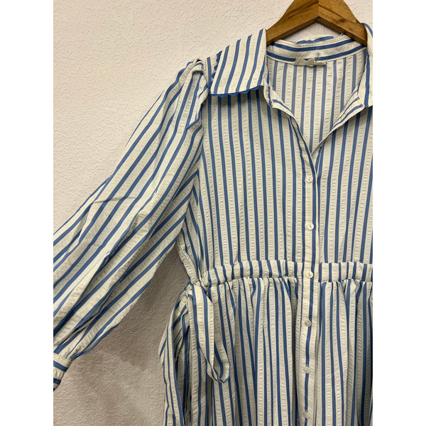 Entro Pinstripe Midi Dress Size Large
