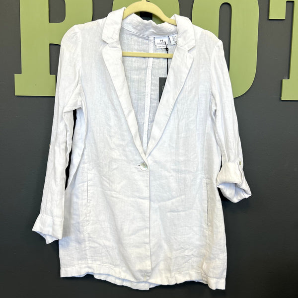 NWT Halston 100% Linen White Blazer Size Medium