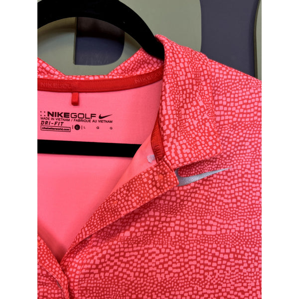 Nike Golf Women's Dri Fit Coral Polo Top Size Large