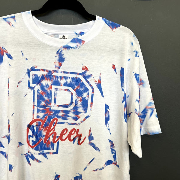 P Cheer Red + Blue Tie Dye Tee XL