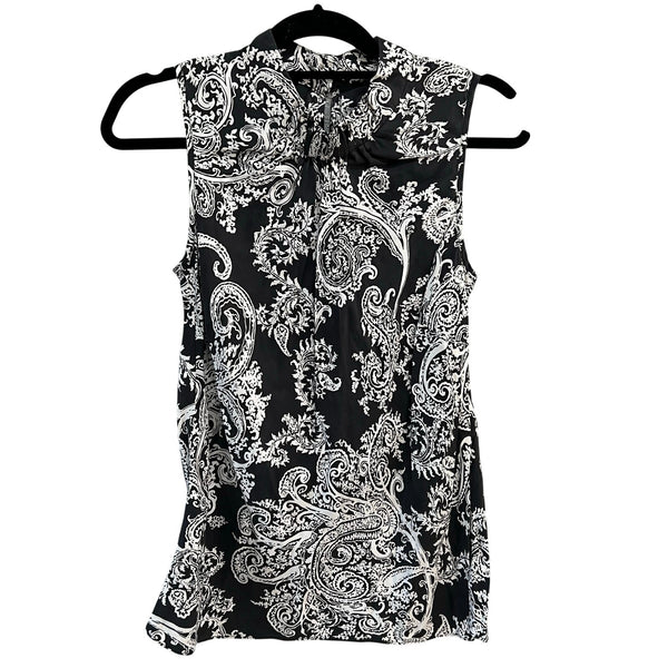 Jones New York Paisley Mock Neck Tank Top Size 4