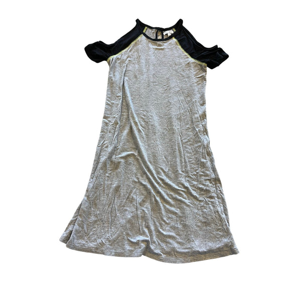 Love Fire Girls Gray Open Shoulder Mini Dress Youth Large
