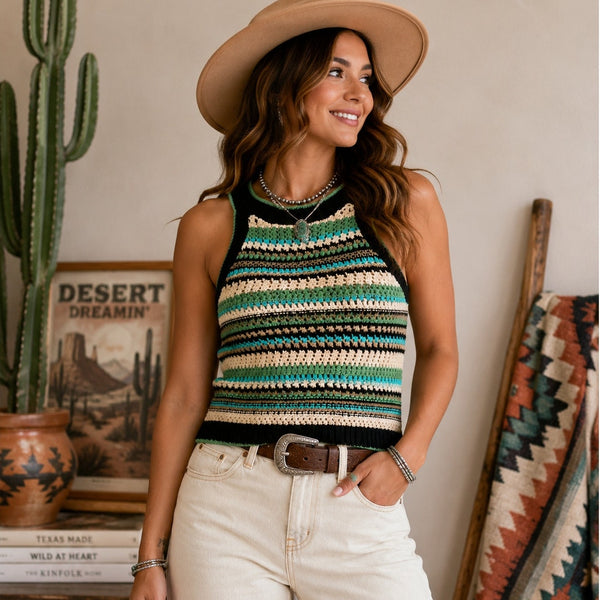 Rachel Zoe Crochet Knit Sweater Tank Top Size Small