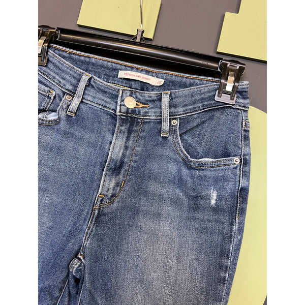 Levi's 721 High Rise Medium Wash Ankle Skinny Jeans Size 26
