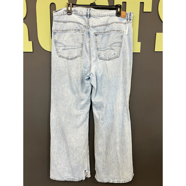 American Eagle Super High Rise Baggy Wide Leg Jeans Size 14 Short