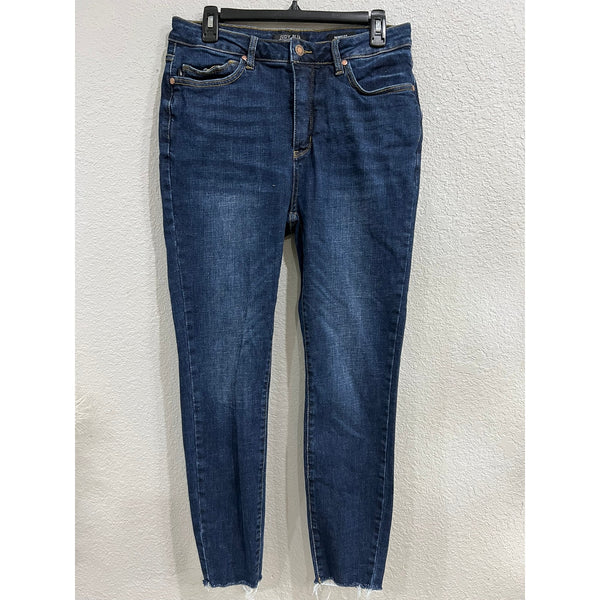 Judy Blue Dark Wash Raw Hem Skinny Jeans Size 13