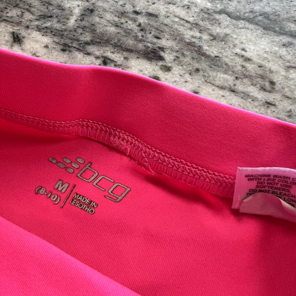 BCG Girls Hot Pink Athletic Biker Shorts Size Youth Medium