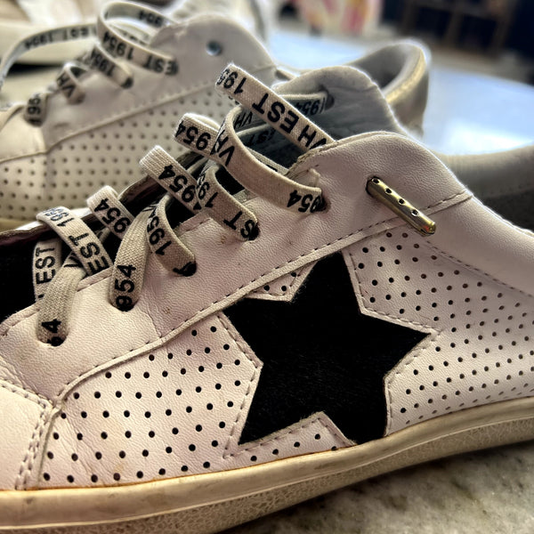 Vintage Havana White + Black Low Top Star Sneakers Size 7