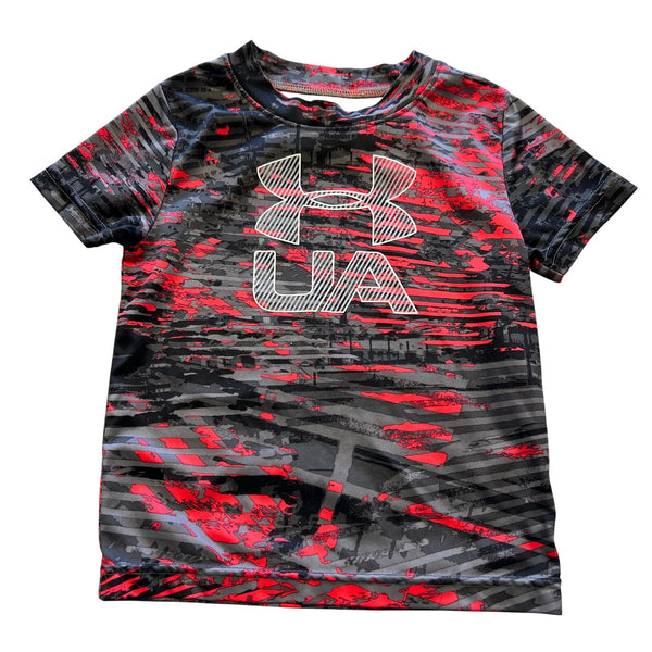 Under Armour Heat Gear Red + Black Short Sleeve Tee 18 Mo