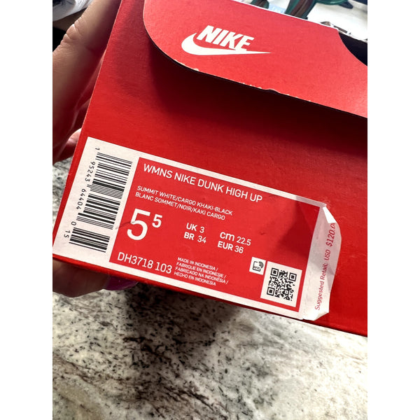 NIB Women's Nike Dunk High Up Cargo Khaki Sneakers Size 5.5
