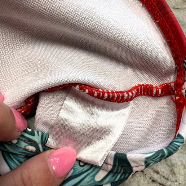 Girls Red Tropical Bikini Set Size Youth Medium