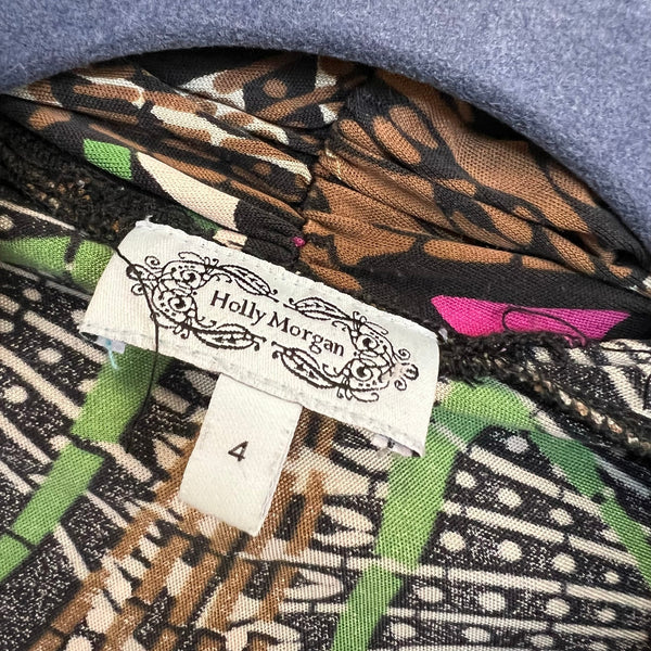 Holly Morgan Boho Long Sleeve Silk Dress Size 4
