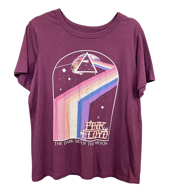 Pink Floyd Maroon Women's Graphic Tee Size XL