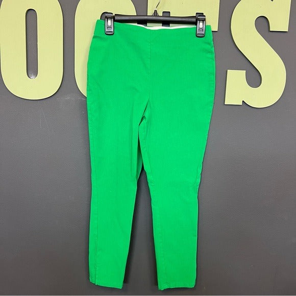 Morgan Taylor Skinny Leg Kelly Green Elastic Waist Dress Pants Medium