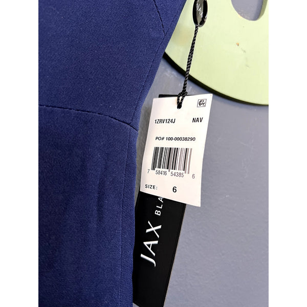 NWT Jax Navy Blue Mesh Sheath Dress Size 6