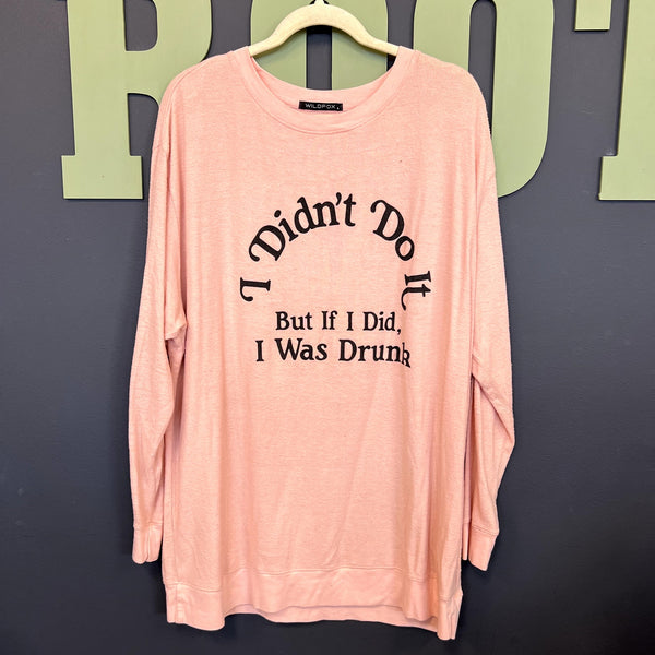 Wildfox Baggy Beach Jumper Oversized "I Didn't Do It" Sweatshirt Size Small