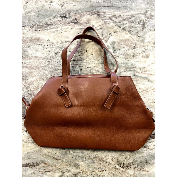 Women's Brown Faux Leather Shoulder Bag