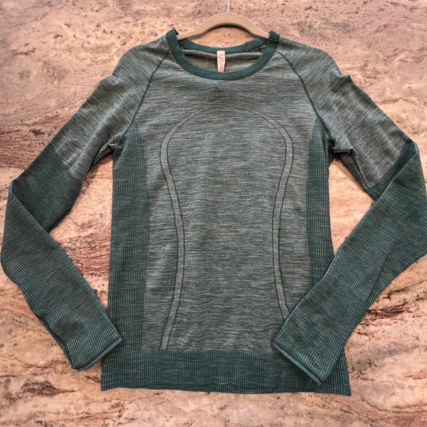 Lululemon Swiftly Tech Green Long Sleeve Top Size 10