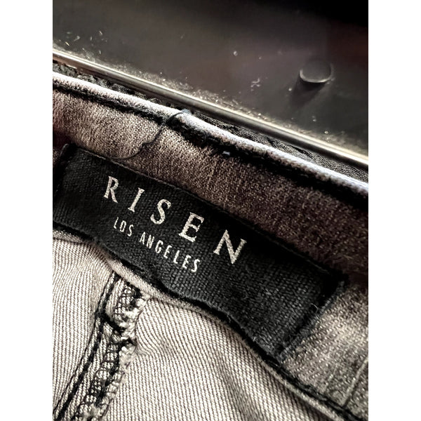 Risen Dark Gray Distressed Skinny Raw Hem Jeans Size 9/29