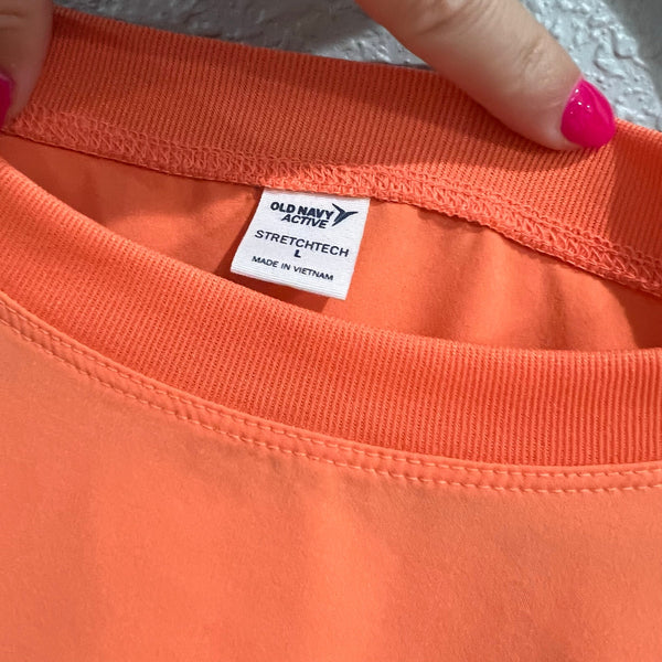 Old Navy Active Dri Power Stretch Orange Crop Top Large