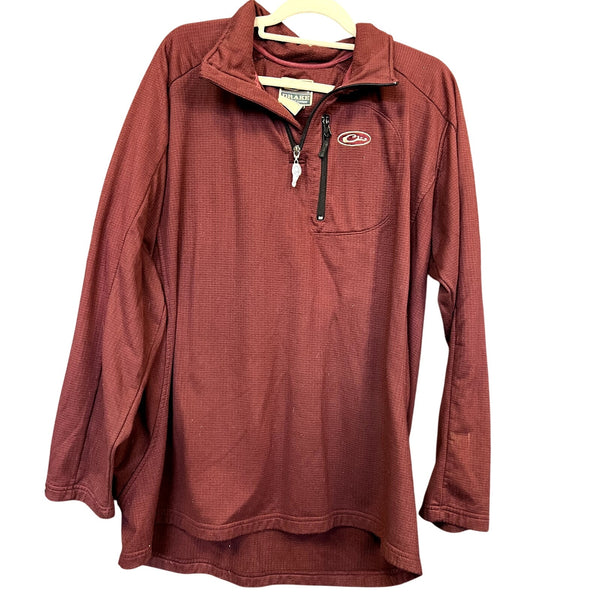 Drake Waterfowl Maroon Quarter Zip Pullover XL