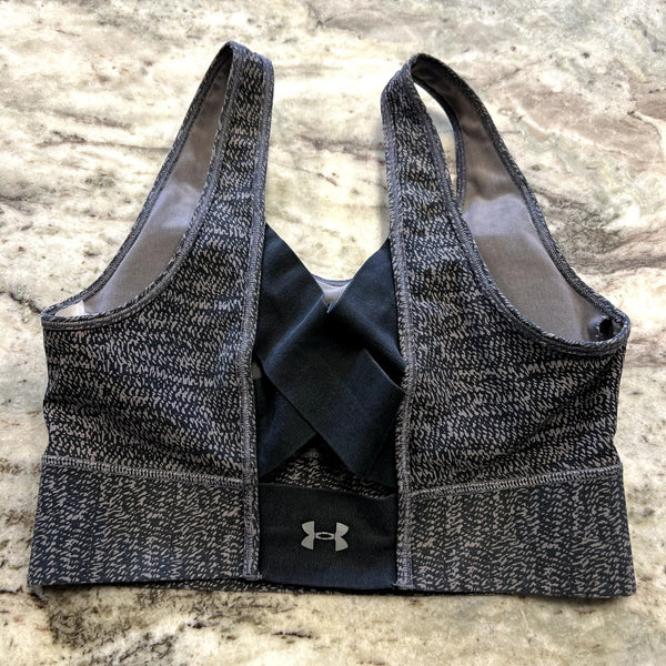 Under Armour Strappy Back Charcoal Sports Bra Small/Med