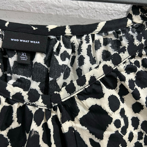 NWOT Who What Wear Animal Print Square Neck Dress XL