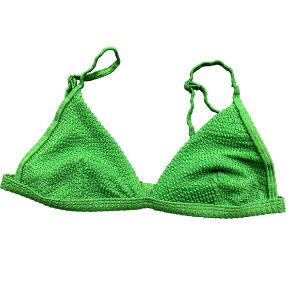 Miss Selfridge by Asos Green Ribbed Triangle Bikini Top Size 6