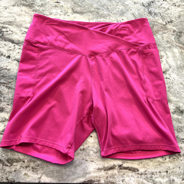 Danskin Pink Crossover Biker Shorts Size XL