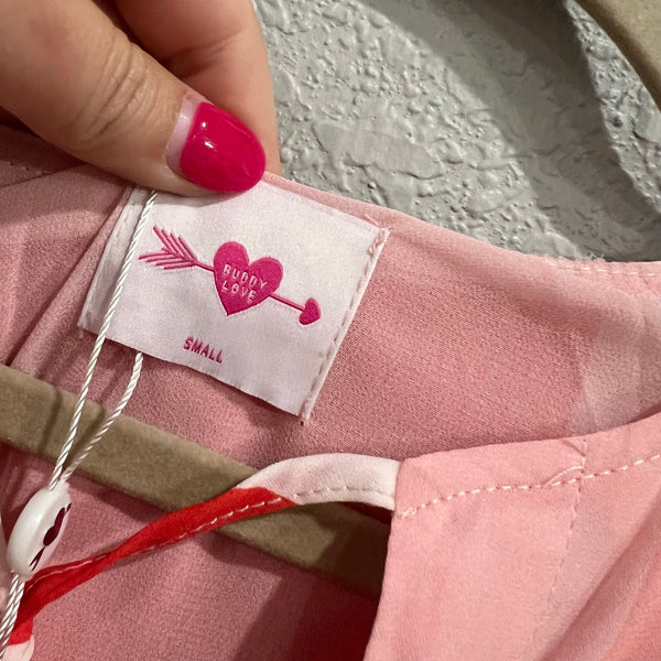 NWT $95 Buddy Love Pink Color Block Magic Hour High Low Sleeveless Maxi Dress S