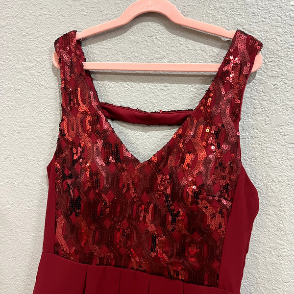 My Michelle Juniors Red Sequin Mini Ruffle Dress Size 11