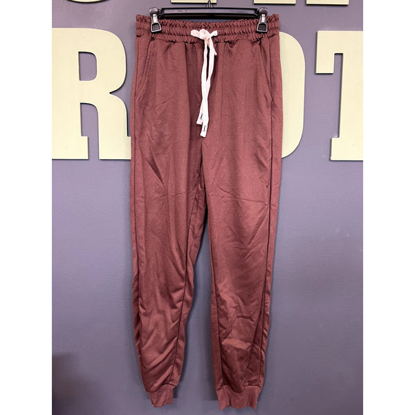 Women's Brown Silky Jogger Pants Size Small