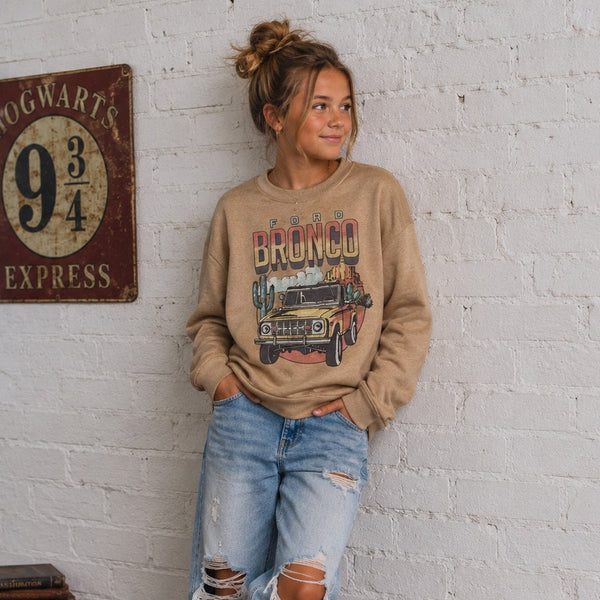 Ford Bronco Girls Graphic Sweatshirt Size Youth Large