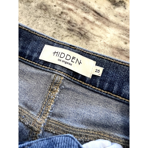 Hidden Light Wash Distressed Wide Leg Jeans Size 25