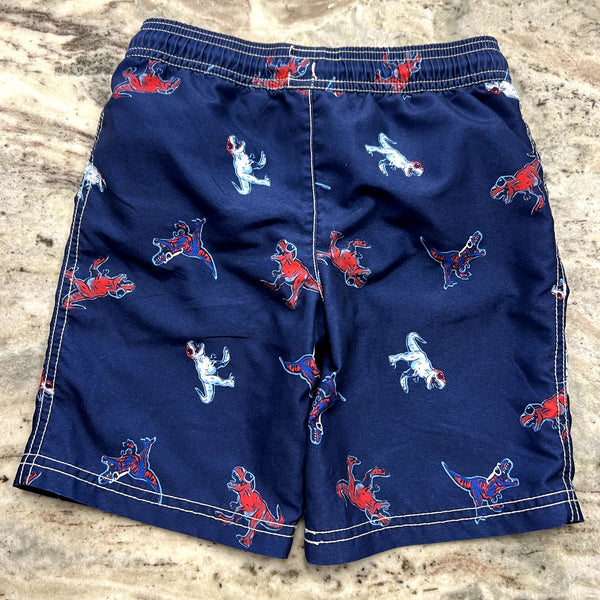 Carter's Boy Navy Blue Dinosaur Swim Trunks Size 6