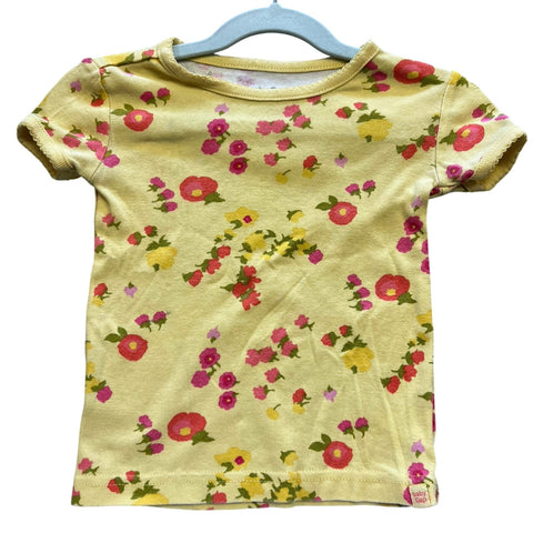 Baby Gap Pastel Yellow Floral Basic Short Sleeve Tee Size 2T