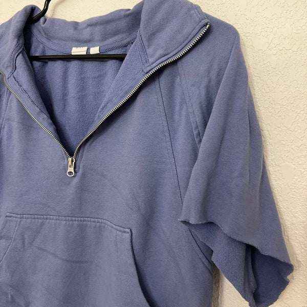 Gap Short Sleeve Periwinkle Half Zip Pullover Size Medium