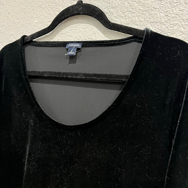 NWOT J Crew Black Velvet Scoop Neck Bodysuit Large