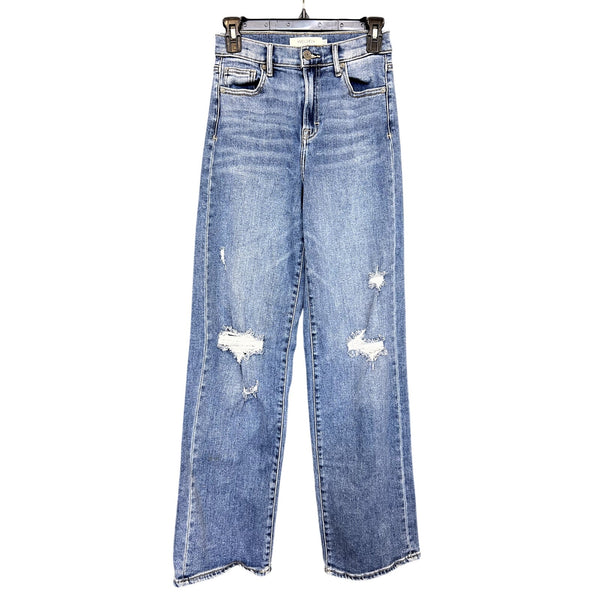 Hidden Light Wash Distressed Wide Leg Jeans Size 25