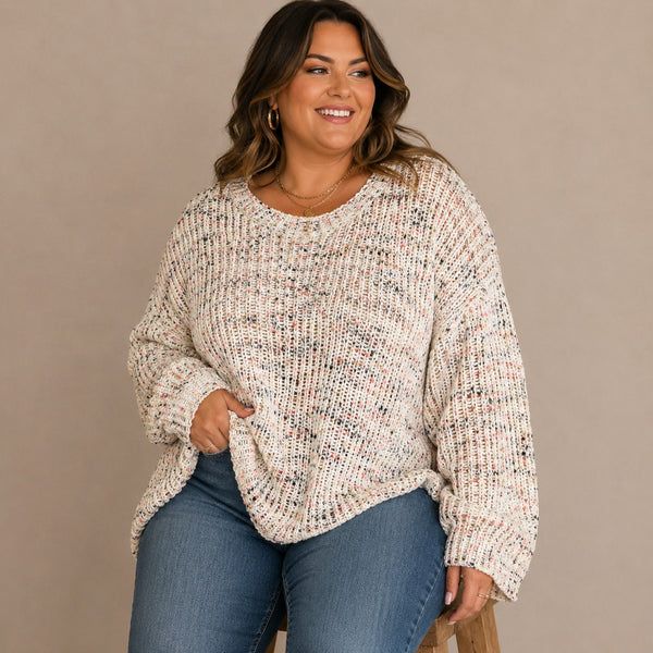 Cable & Gauge Chunky Knit Popcorn Sweater Size 1XL