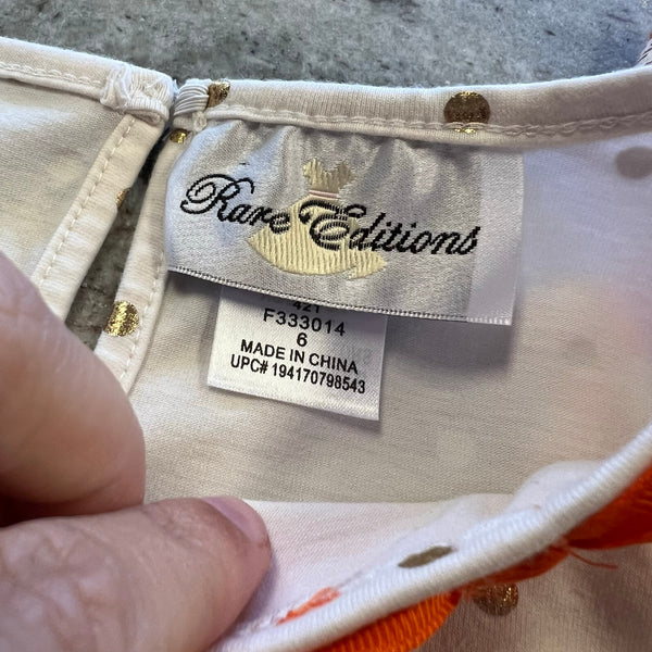 Rare Editions Girls Pumpkin Thanksgiving Outfit Size 6