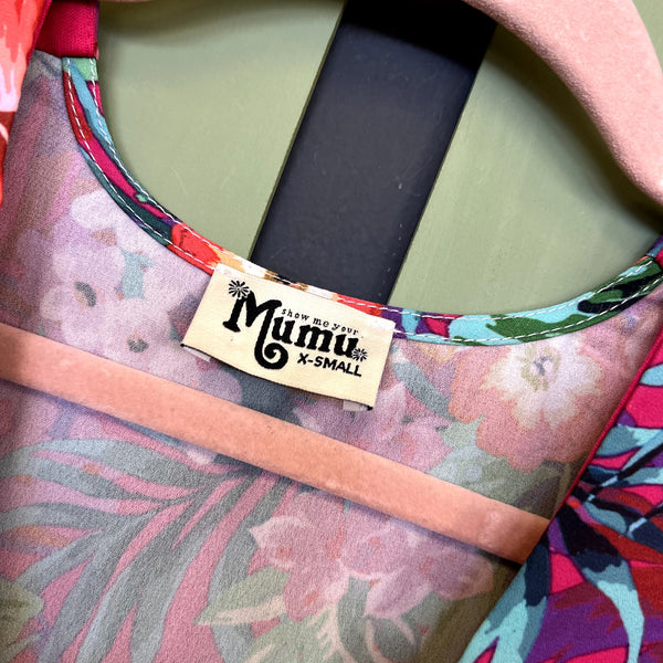 Show me Your MuMu Austin Babydoll Aloha Tropical Colorful Dress Extra Small